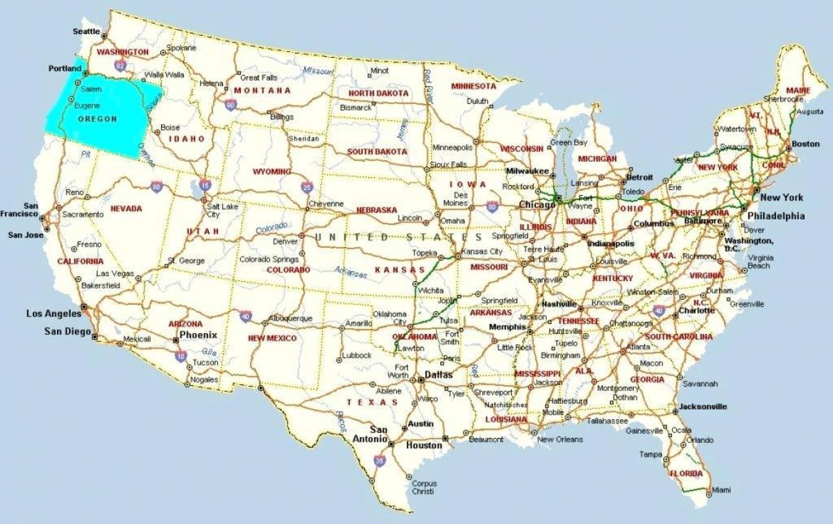 Портланд Орегон газрын зураг дээр АНУ-ын