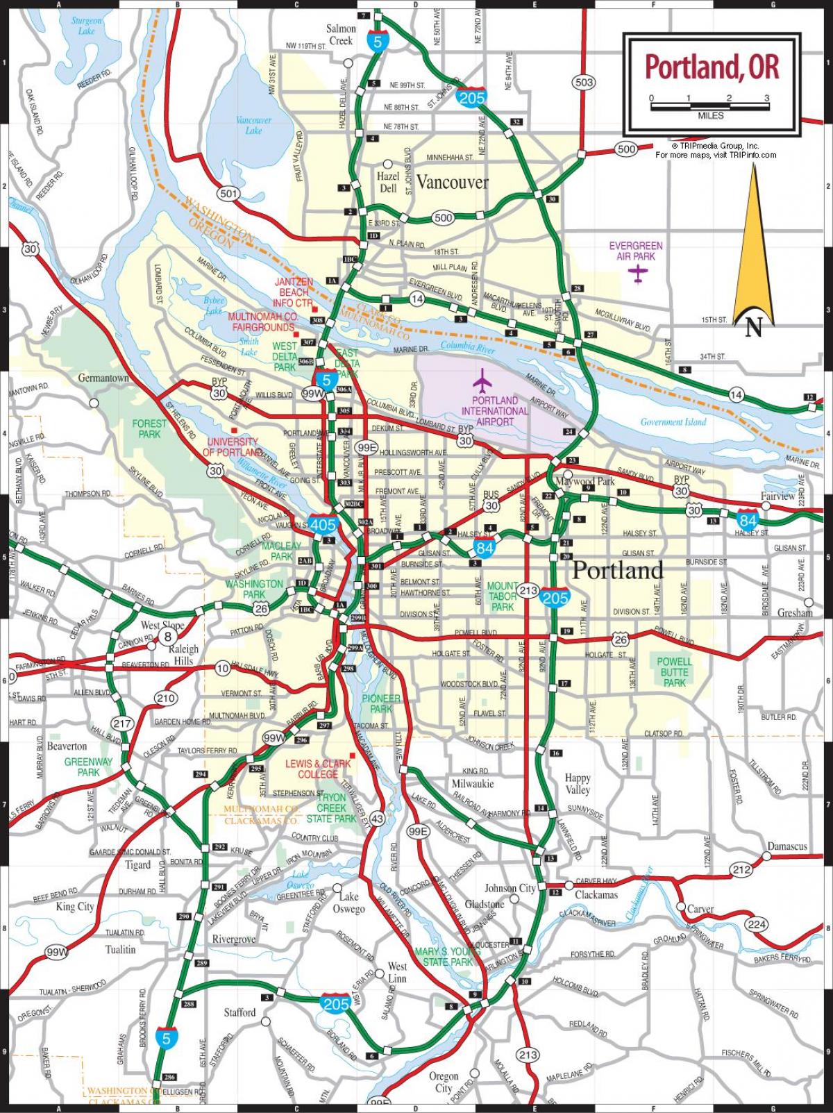 Портланд Орегон метроны газрын зураг