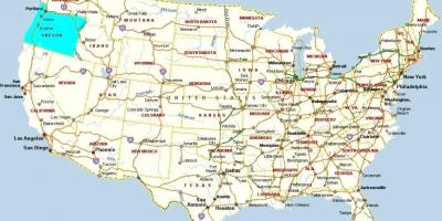 Портланд Орегон газрын зураг дээр АНУ-ын
